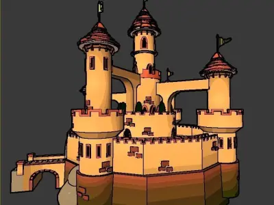 Cartoon Medieval Castle 3D model