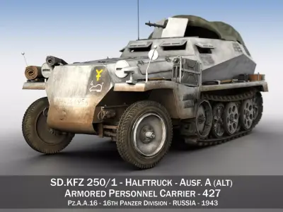 SDKFZ 250 - Halftruck  - 16 Pz Div 3D model