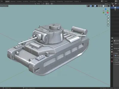 MK II Matilda Tank Base Mesh Low-poly 3D model