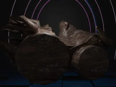 Lava and wood car 3D model