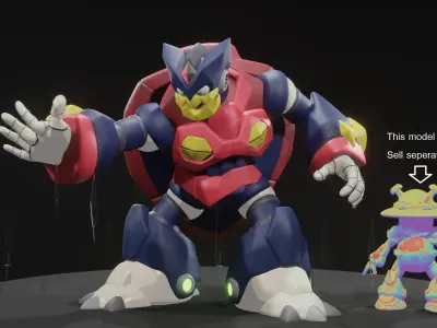 Rainy Turtloid 3D model