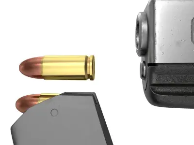 Glock 17 Semi Automatic Pistol Black 3D model