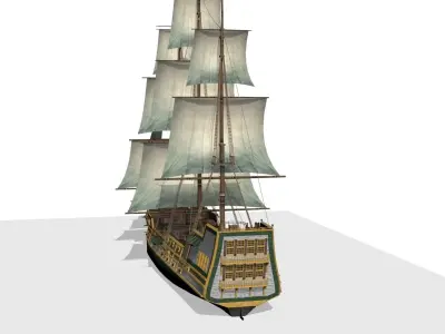 Galleon Low-poly 3D model