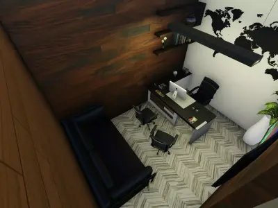 Small office Cabin Design Low-poly 3D model