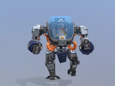 URBAN SCIFI MODIFIED LARGE ROBOT WALK 3D model