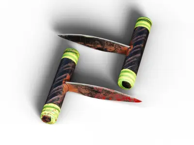 Prison Knifes Collection Low-poly 3D model