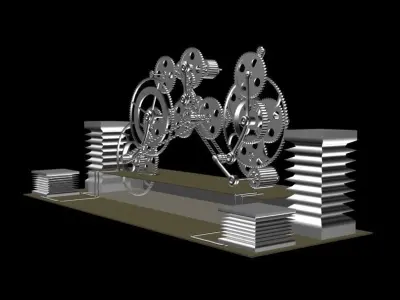 3d Gear clock tower 3D model