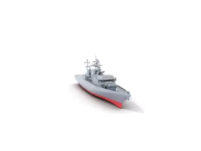 Modern Naval Destroyer model pack Low-poly 3D model