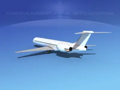 McDonnell Douglas MD83 Unmarked 2 3D model