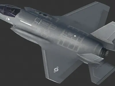 F35B fighter Low-poly 3D model