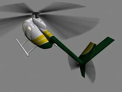 Hughes500 V2 Helicopter Low-poly 3D model