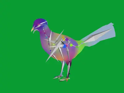 Chinese Golden Pheasant Bird Low-poly 3D model