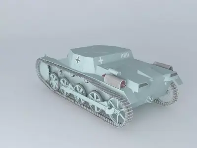 Ammunition tug on - Panzerkampfwagen I Ausf A (German tank) 3D model