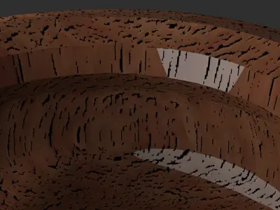Bowl in ancient style dark wood dirty with oil on surface Low-poly 3D model