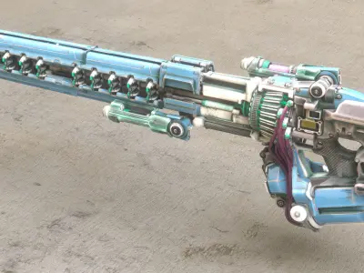 Sci-fi Gun blaster Low-poly 3D model