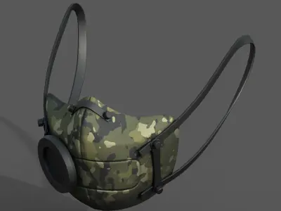 Gas mask protection futuristic protection safety  Low-poly 3D model