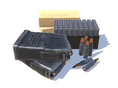 9x39 Ammo Pack Low-poly 3D model