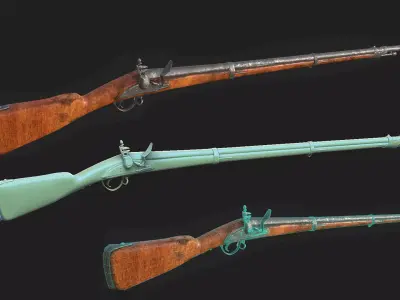 old shotgun Low-poly 3D model