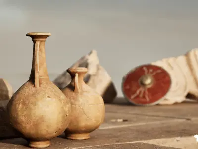 Roman Temple Ruins Low-poly 3D model