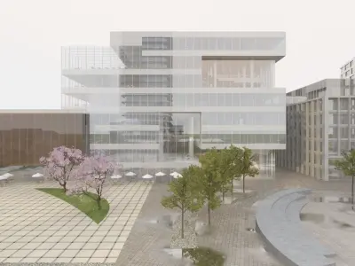 Business City Block with Simple Interior 3D model