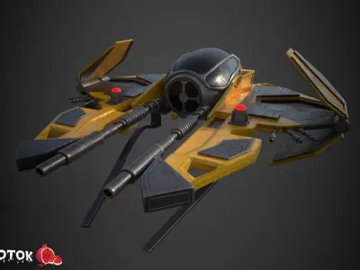 JadiStar spaceship Free low-poly 3D model