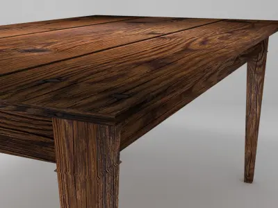 Classic wooden table Free low-poly 3D model