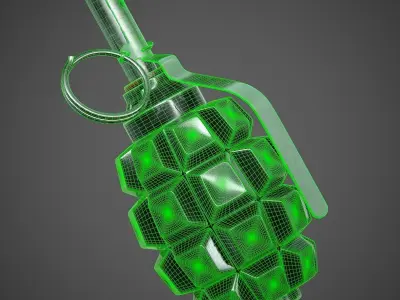 Grenade F1 with Keyboard Buttons PBR 3D model