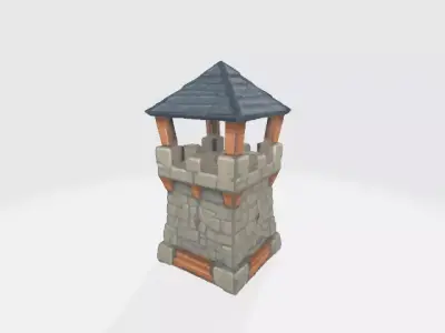 watch tower Low-poly 3D model