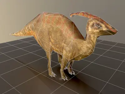 Raptor dinosaur   Low-poly 3D model