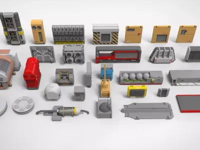 Sci-fi Architecture kitbash 54 3D model