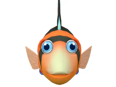 Bolivian Butterfly Fish Cartoon Animated Low-poly 3D model