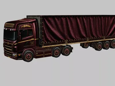 Cargo Semi Truck 3D Model 012 Low-poly 3D model