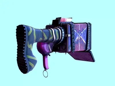 FANTASY GUN Weapon Low-poly 3D model