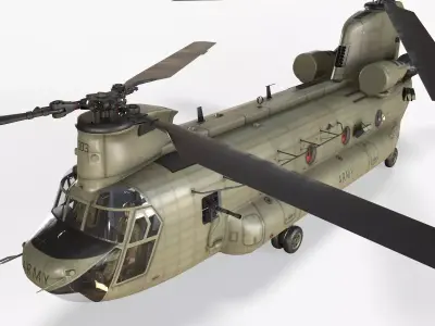  CH-47F Chinook Australian Army Complex Animation Low-poly 3D model