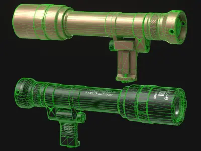 SureFire Scout Light Pro - Offset Weaponlight - Game Asset Low-poly 3D model