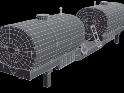 Front Chem Tanks For 9R Tractor Low-poly 3D model