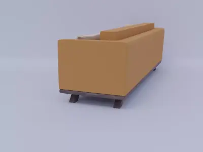 Elegant Curved Green Armchair for Interior Design Free low-poly 3D model