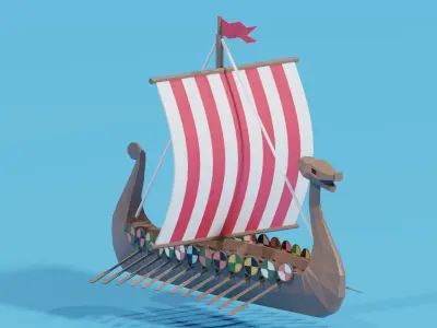 Viking Longship 3D model