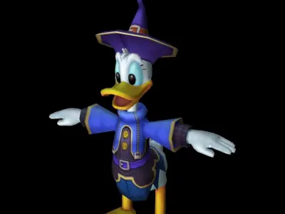 donald duck cartoon Low-poly 3D model