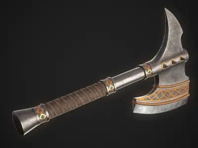 Fantasy Axe 2 - 4 Variations 3D Model Collection