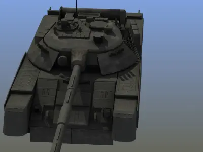 T80 Tank Low-poly 3D model