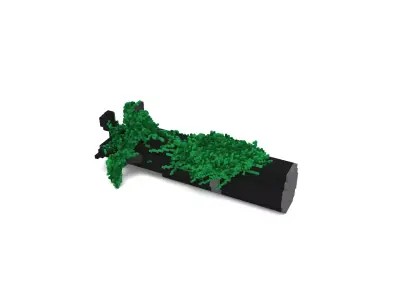 Voxel - Type1 Mossy Submarine Ship - Low-poly 3D Model Low-poly 3D model