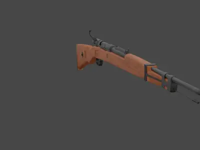 Kar98 wooden rifle Free low-poly 3D model