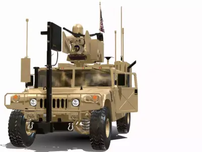 HUMVEE 4X4 XM153 Low-poly 3D model