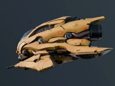 Space Ship Fighter Low-poly 3D model