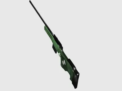 Animated and Rigged Awm Sniper Rifle Low-poly 3D model