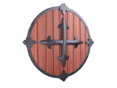 Shield Red Low-poly 3D model