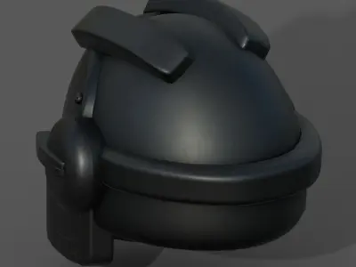 Helmet scifi military combat 3d model low poly futuristic Low-poly 3D model