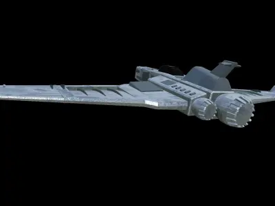 Low Poly Spaceplane Fighter Jet 3D Model Low-poly 3D model