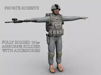 101st Airborne Soldier Pte Roberts 3D model